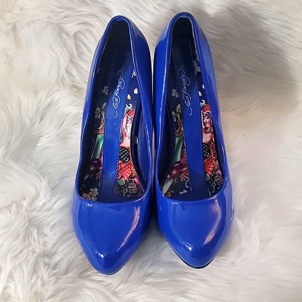 Ed Hardy Blue Heels